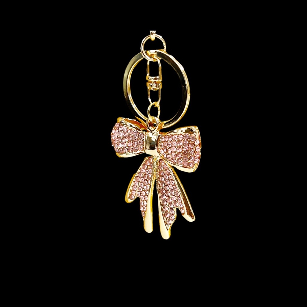 Glamorous Rhinestone Bow Keychain | Elegant Bling Accessory - Picture 4 of 8